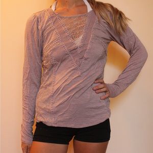 Women’s mauve lace detailing long sleeve size S never worn